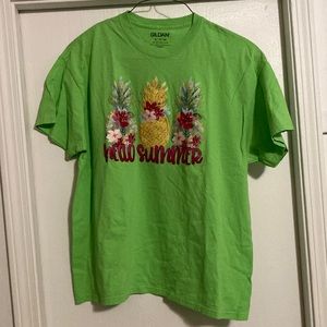 Green T-shirt Graphic Hello Summer XL